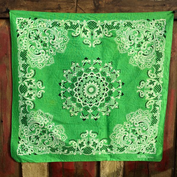 SOLD VINTAGE GREEN BANDANNA