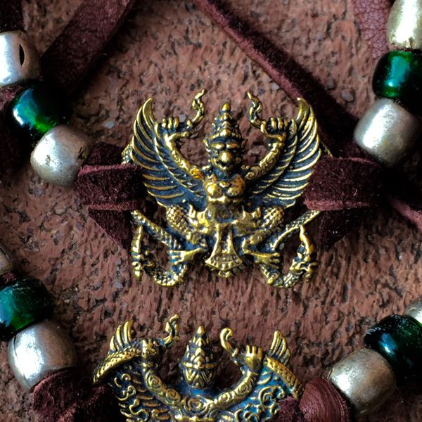 BRASS GARUDA on AMERICAN DEER SKIN