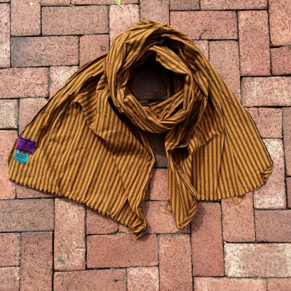 100% COTTON MARAKESH STRIPED YELLOW OCHREO SCARF