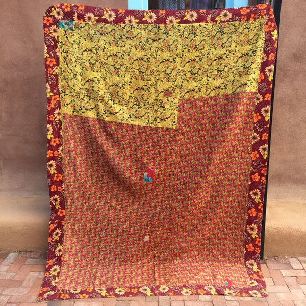 SOLD VINTAGE SARI QUILT 60