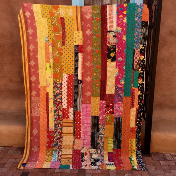 SOLD VINTAGE SARI QUILT 64