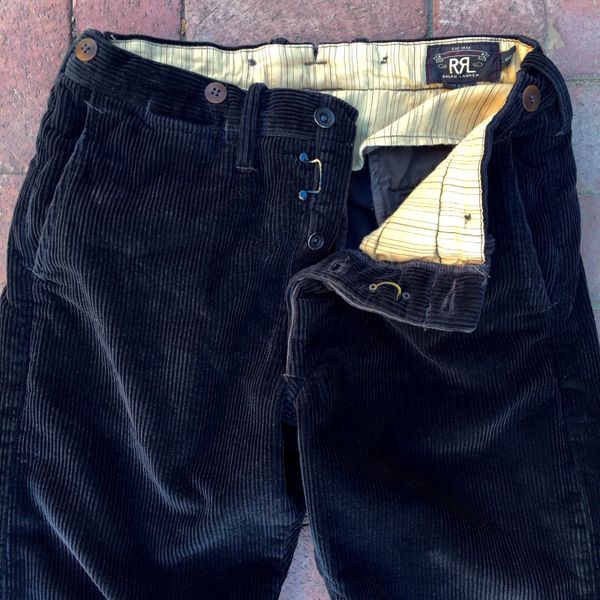 RRL RALPH LAUREN THICK BLACK CORDUROY PANTS | DEJA VU REFINERY CORPORATION