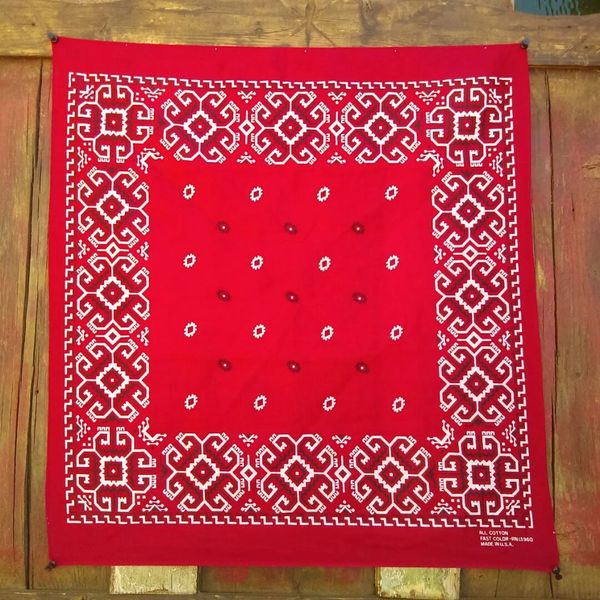 SOLD RED VINTAGE BANDANNA # 1