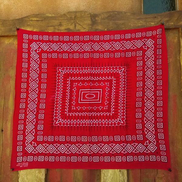 SOLD RED VINTAGE BANDANNA # 3