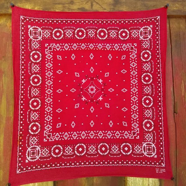 SOLD RED VINTAGE BANDANNA # 4