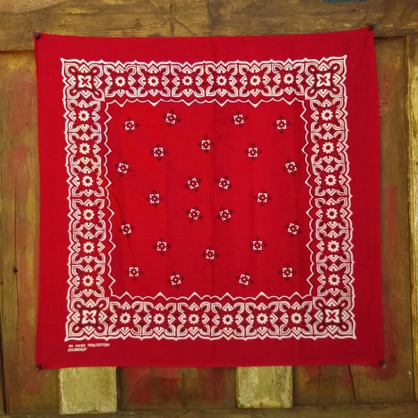 SOLD RED VINTAGE BANDANNA # 6