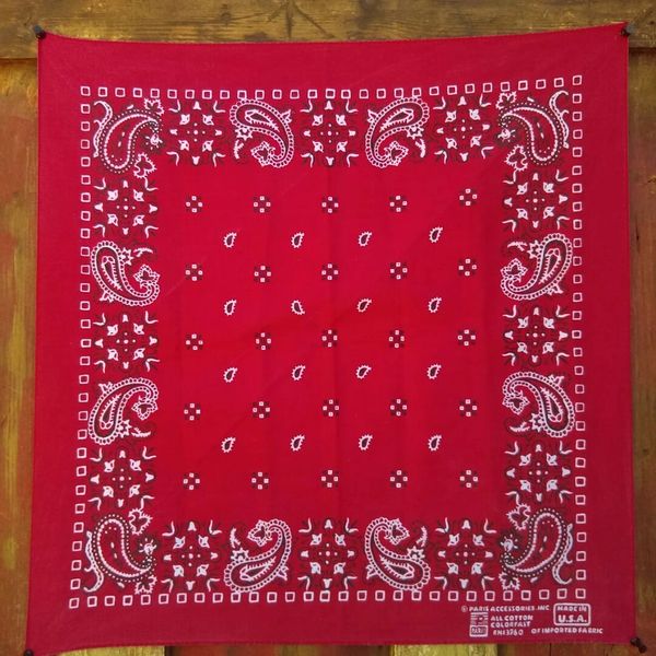 SOLD RED VINTAGE BANDANNA # 7