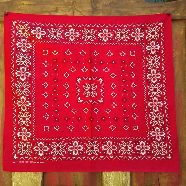 SOLD RED VINTAGE BANDANNA # 8