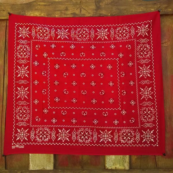 SOLD RED VINTAGE BANDANNA # 9