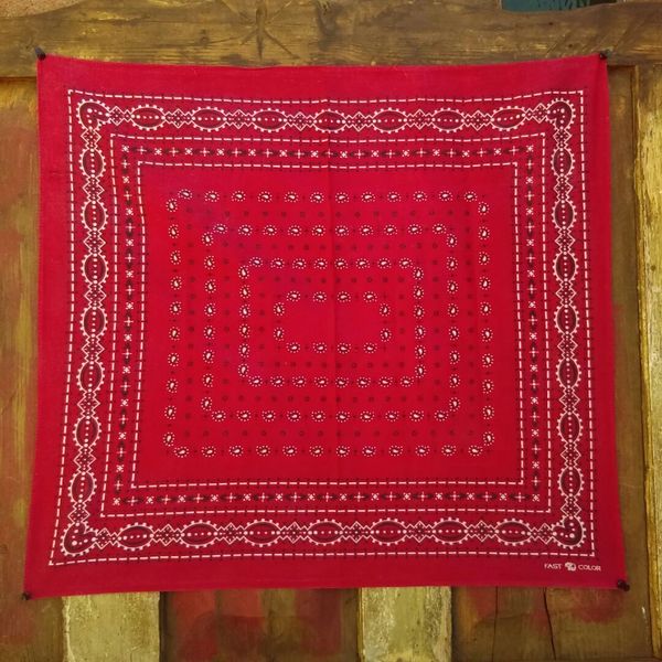 SOLD RED VINTAGE BANDANNA # 10