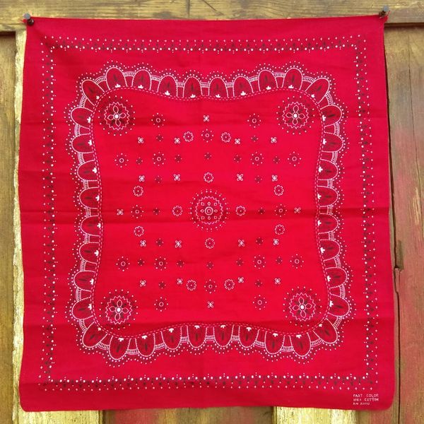 SOLD RED VINTAGE BANDANNA # 15