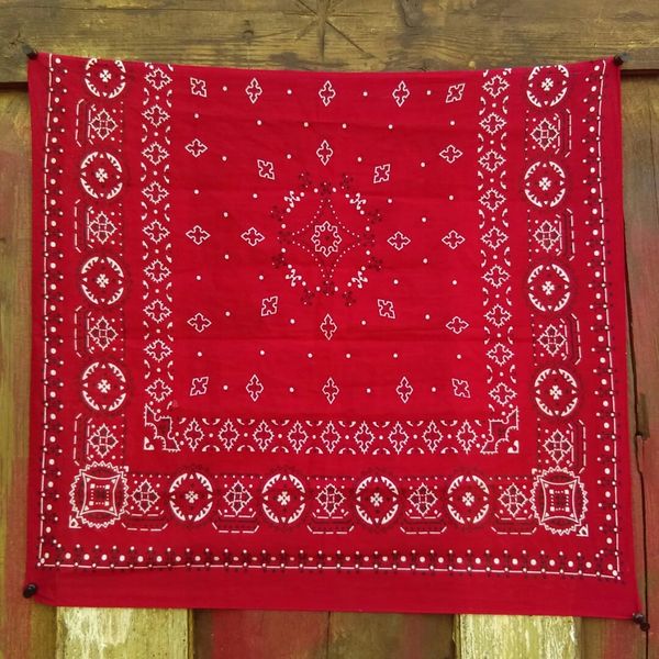 SOLD RED VINTAGE BANDANNA # 16