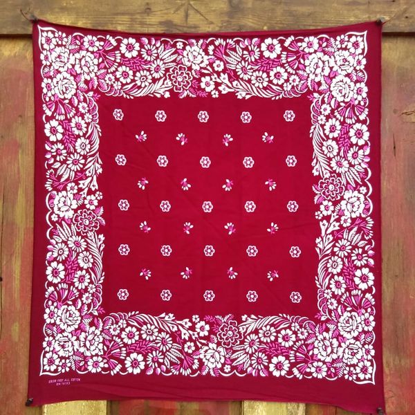 SOLD RED VINTAGE BANDANNA # 18