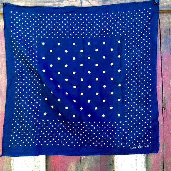 SOLD VINTAGE INDIGO BLUE BANDANNA # 2