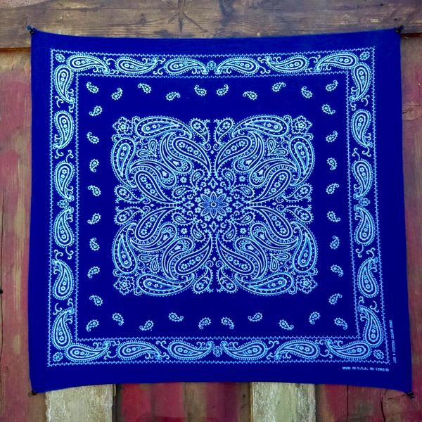 SOLD VINTAGE INDIGO BLUE BANDANNA # 3