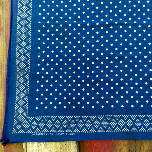 SOLD VINTAGE INDIGO BLUE BANDANNA # 5