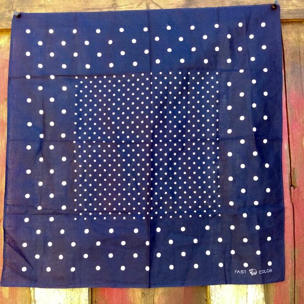 SOLD VINTAGE INDIGO BLUE BANDANNA # 7