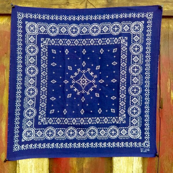 VINTAGE INDIGO BANDANNA # 12