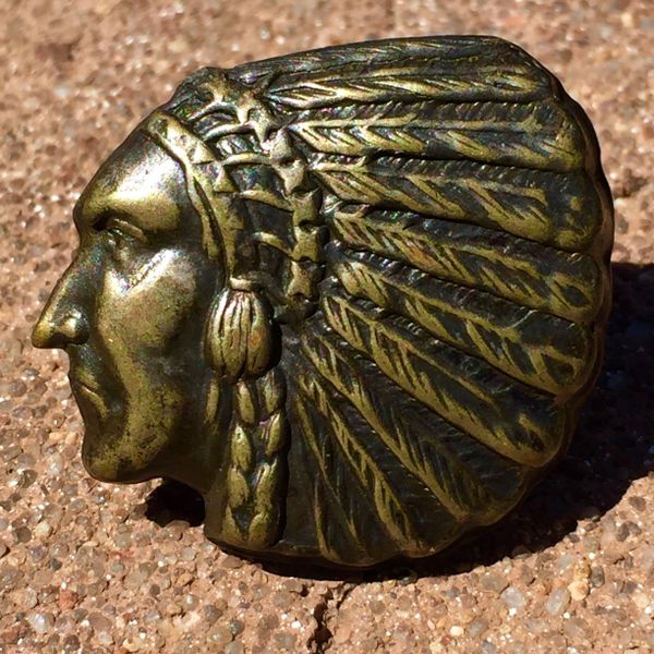 SOLD 1920s INDIAN CHIEF HEAD BANDANNA SLIDER