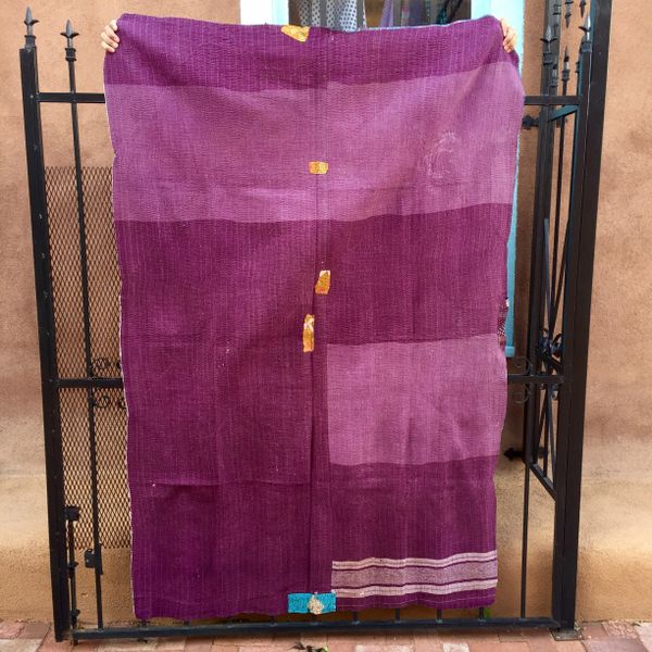 SOLD VINTAGE SARI QUILT 77