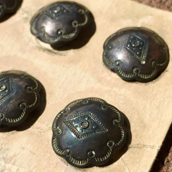 SOLD 1930s SILVER CONCHO SHIRT BUTTONS