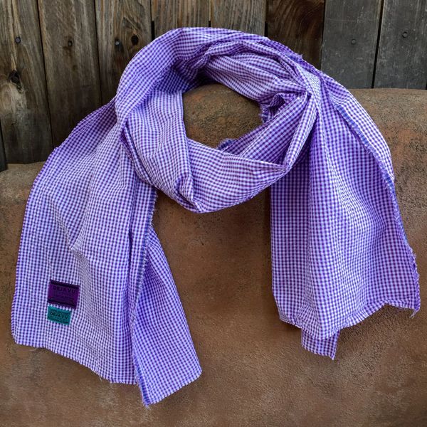 SEERSUCKER & PURPLE GINGHAM SCARF