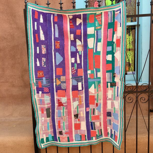 SOLD VINTAGE SARI QUILT #111