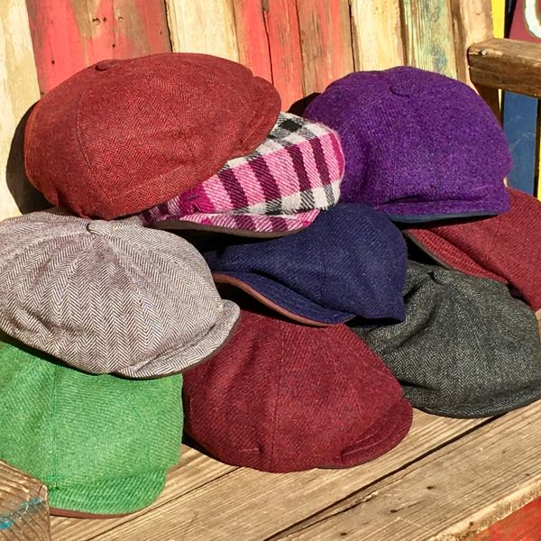 HARRIS TWEED WOOL HANDMADE IN ENGLAD NEWSBOY CAPS