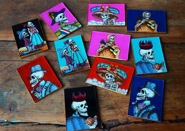 SOLD HAND PAINTED SKELETON MIRRORS