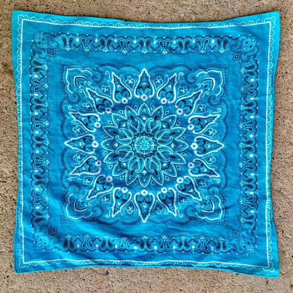 SOLD 1960s JAPANESE LIGHT BLUE BANDANNA