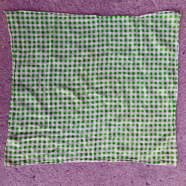 SOLD GREEN GAUZE GINGHAM KOREAN BANDANNA