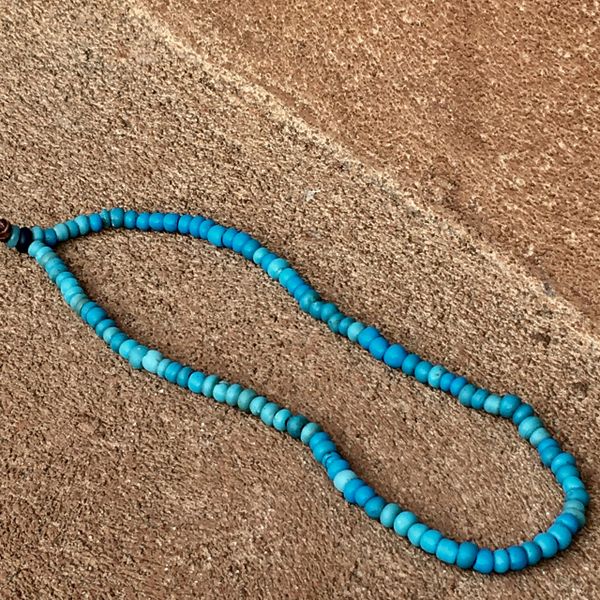 SOLD 1800s BLUE AMERICAN GLASS PADRE FUR TRADE BEADS