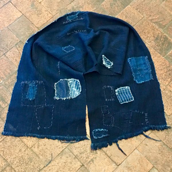 SHASHIKO BORO WABASH DENIM CHAMBRAY INDIGO ROAD SCARF