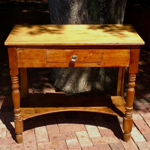 SOLD 1840s NEW MEXICAN PINE BEDSIDE TABLE WITH LONG DRAWER