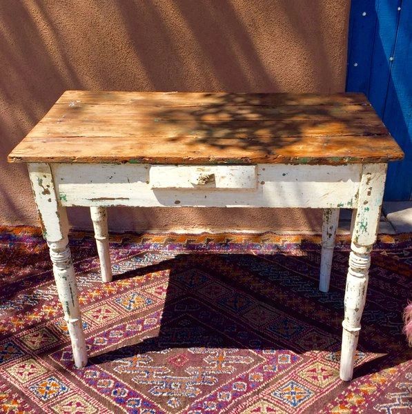 SOLD 1830s RUSTIC PRIMITVE COUNTRY FARM PINE DESK TABLE