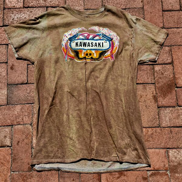 1970s KAWASAKI AGED BUT NEW COTTON TSHIRT