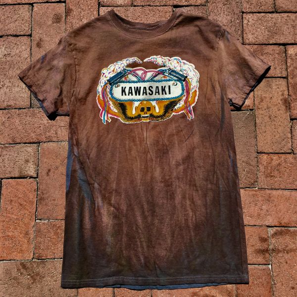 1970s KAWASAKI DARK AGED BUT NEW COTTON TSHIRT