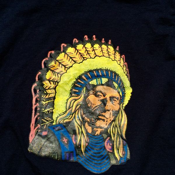 1970s INDIAN CHIEF BUT NEW COTTON TSHIRT | DEJA VU REFINERY CORPORATION