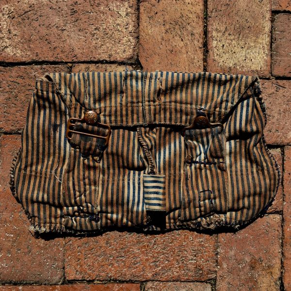 SOLD KAKISHIBU ON SHASHIKO BORO HANDSEWN DEPRESSION ERA OVERALLS (several pairs) DIED FOR THIS DAP BAG