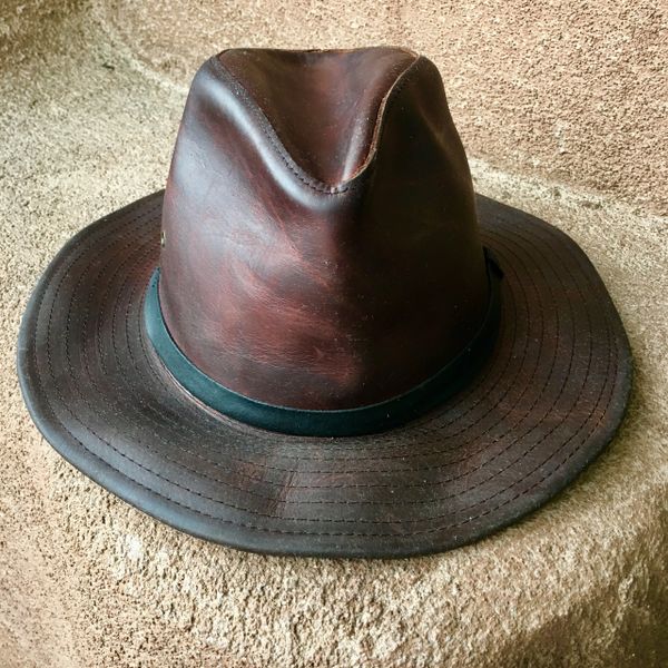 SOLD LEATHER FEDORA