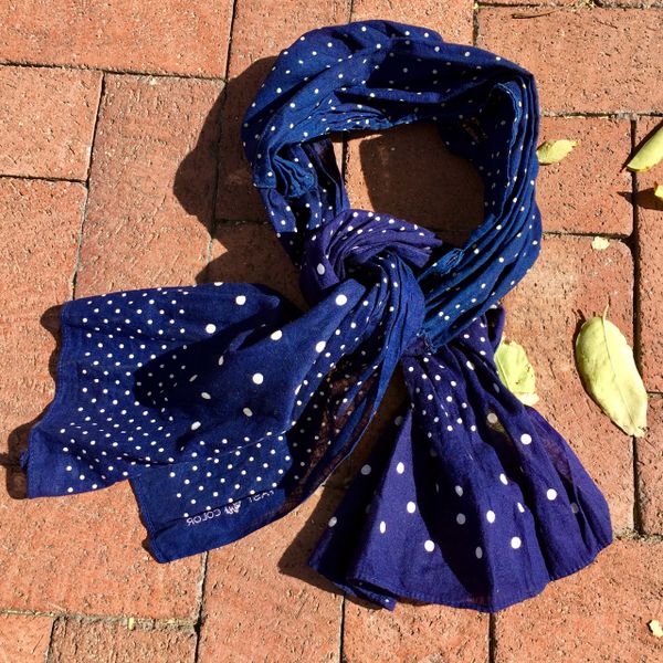 SOLD 1920s INDIGO PLOKA DOT FABRIC WITH 1940s ELEPHANT TRUNK UP BANDANNAS ALL HANDSEWN