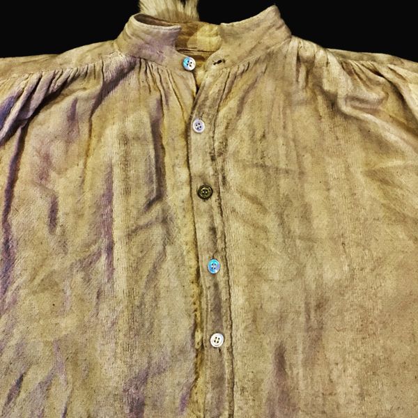 SOLD ANTIQUE HANDSPUN, HANDWOVEN PIRATE PEASANT SLAVE SHIRT OF UNKNOWN AGE & ORIGIN