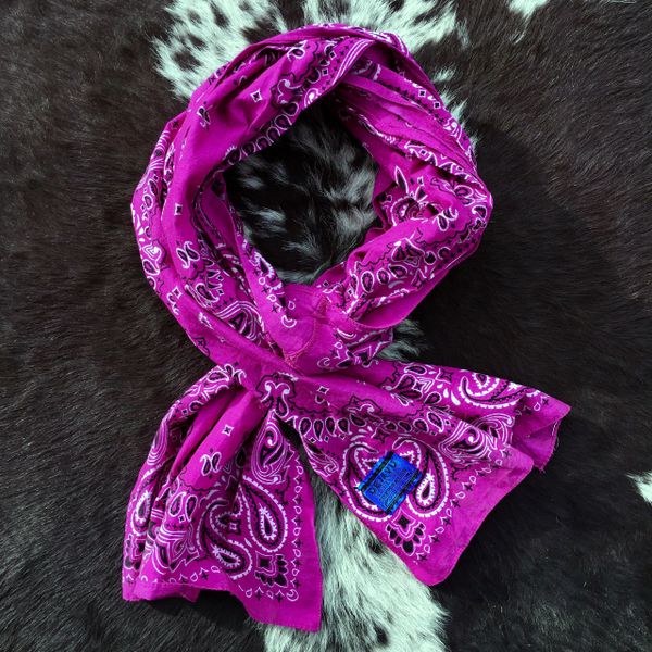 BRIGHT RED PURPLE MAGENTA BANDANNA SCARF