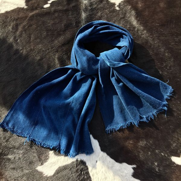 SOLD 1800s SOFT DARK INDIGO BAMANA TRIBE IN MALI AFRICA SCARF