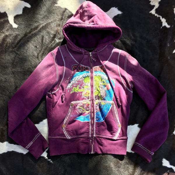 Purple true religion sales hoodie