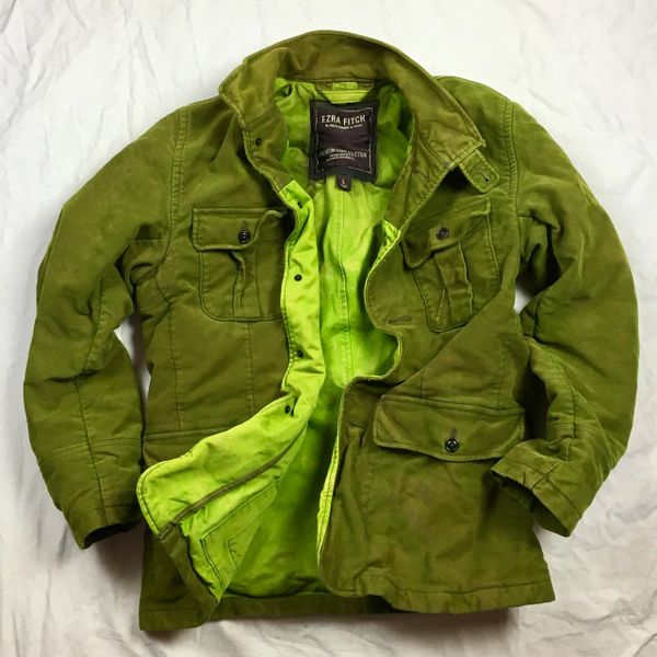 SOLD EZRA FITCH X JASON POLLAK PLUSH 100% COTTON MOLESKINE HEAVY PLUSH WINTER SAFARI COAT IN MOSS & MARIJUANA