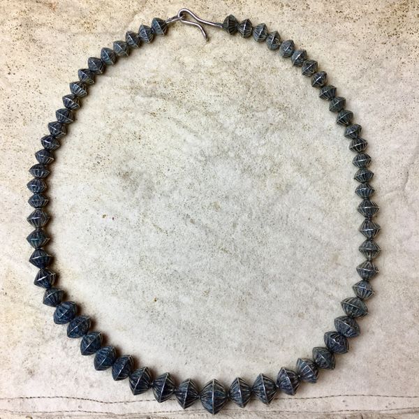 SOLD 1950s SILVER SMALL HOGAN BEADS NECKLACE