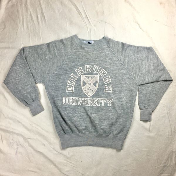 SOLD 1970s 100% COTTON EDINBURGH UNIVERSITY SWEATSHIRT L-XL