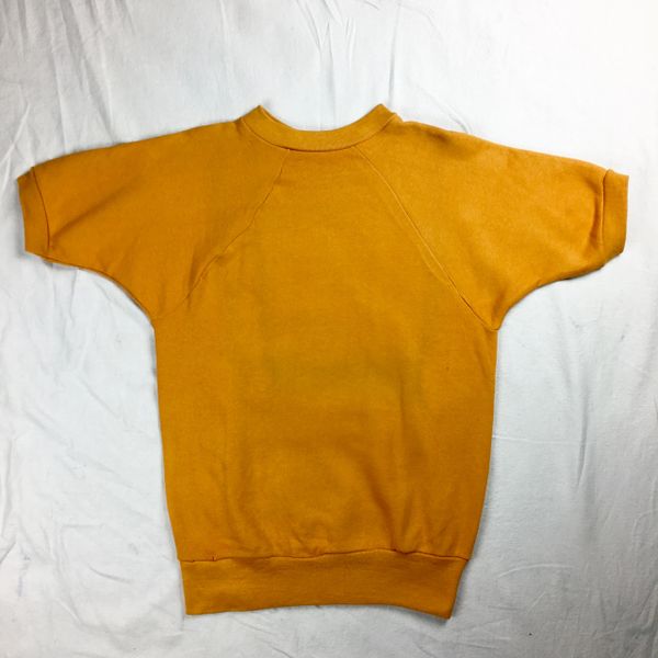 1970s 100% COTTON SHORT SLEEVED ORANGE SWEARSHIRT XS-S