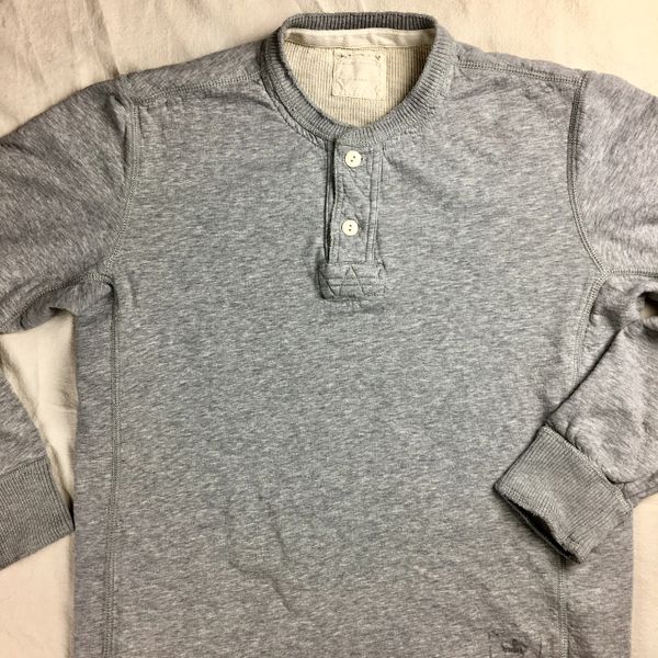 SOLD EXTINCT BRAND RUGBY OUTFITTERS BY RALP LAUREN THERMAL 100% COTTON HENLEY M